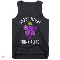 Grape Minds Think Alike Funny Fruit Pun Tank Top thumb 0
