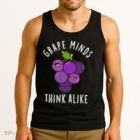 Grape Minds Think Alike Funny Fruit Pun Tank Top thumb 3