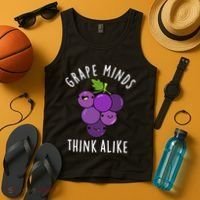 Grape Minds Think Alike Funny Fruit Pun Tank Top thumb 4