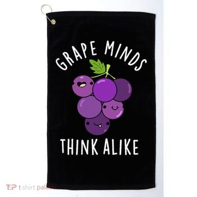 Grape Minds Think Alike Funny Fruit Pun Golf Towel