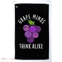 Grape Minds Think Alike Funny Fruit Pun Golf Towel thumb 0