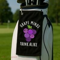Grape Minds Think Alike Funny Fruit Pun Golf Towel thumb 2