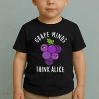 Grape Minds Think Alike Funny Fruit Pun Toddler T-Shirt thumb 2