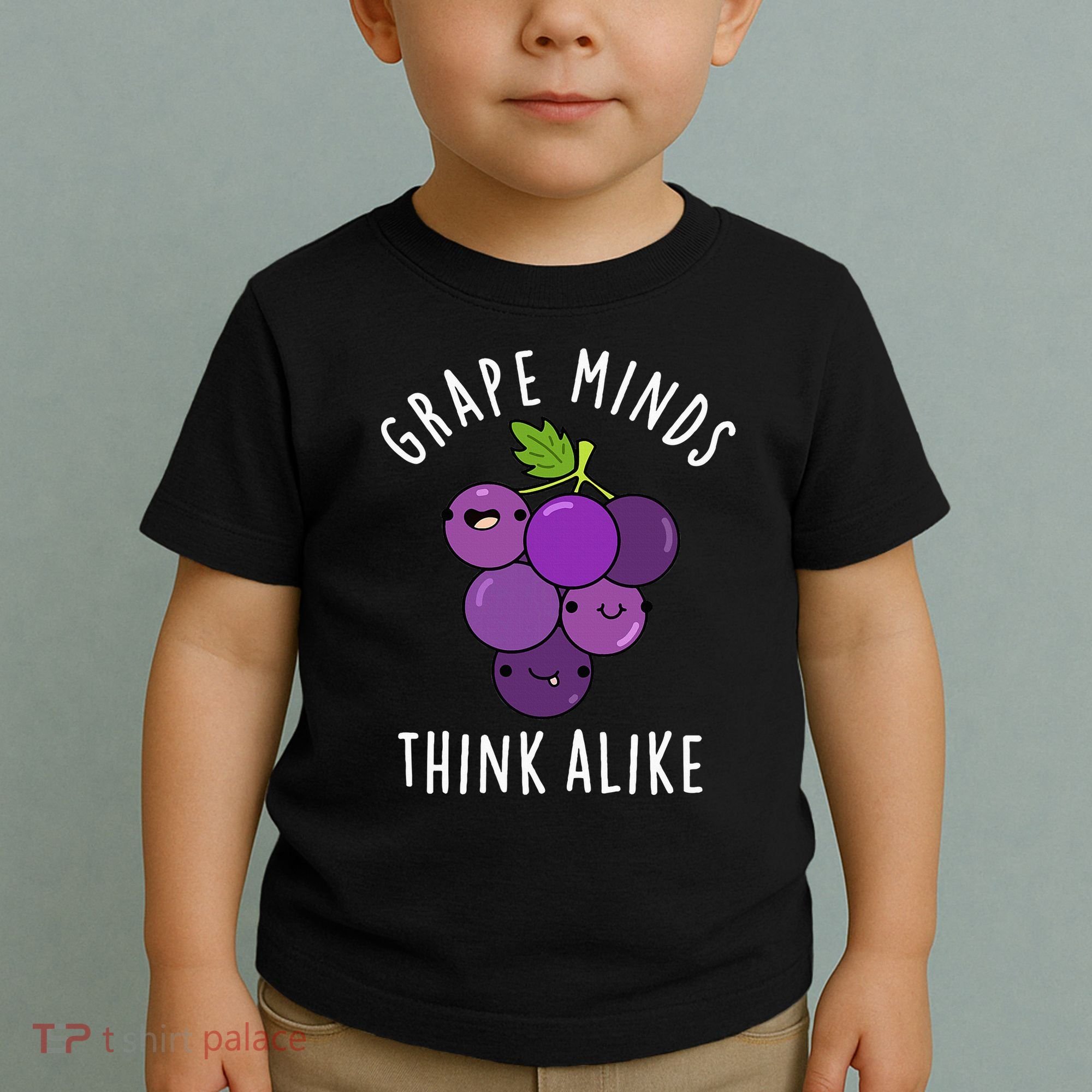 Grape Minds Think Alike Funny Fruit Pun Toddler T-Shirt