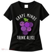 Grape Minds Think Alike Funny Fruit Pun Women's T-Shirt thumb 0