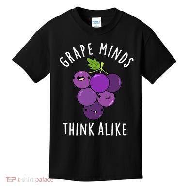 Grape Minds Think Alike Funny Fruit Pun Kids T-Shirt