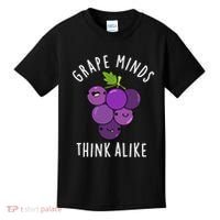 Grape Minds Think Alike Funny Fruit Pun Kids T-Shirt thumb 0