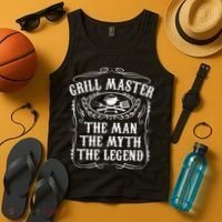 Grill Master The Man The Myth Legend Funny BBQ Smoker Gift Tank Top thumb 4