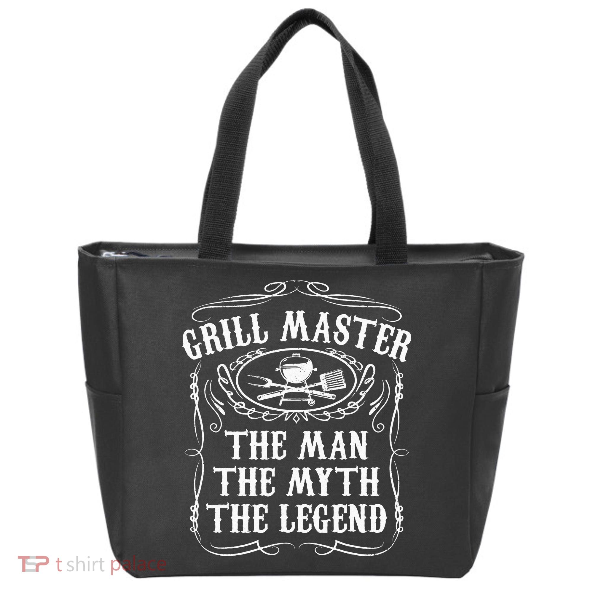 Grill Master The Man The Myth Legend Funny BBQ Smoker Gift Tote Bag