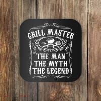 Grill Master The Man The Myth Legend Funny BBQ Smoker Coaster thumb 0