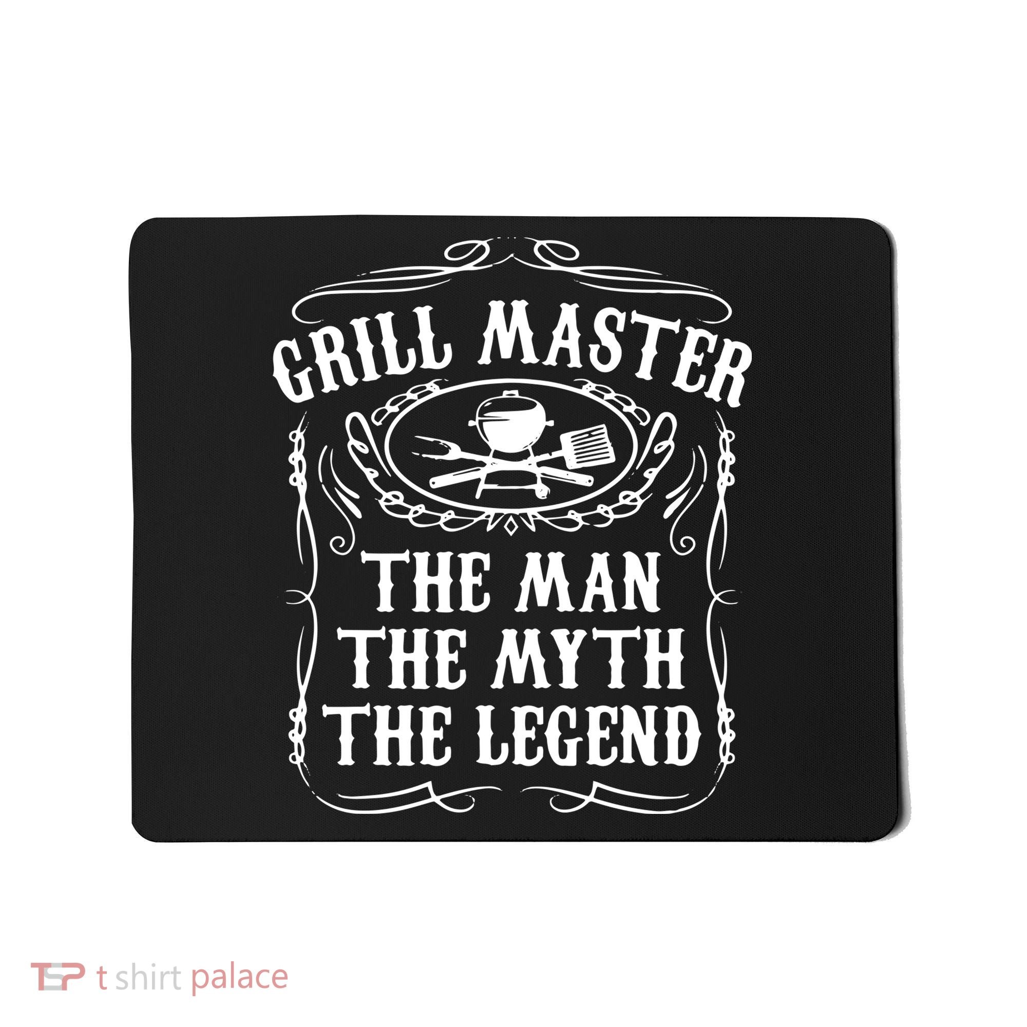 Grill Master The Man The Myth Legend Funny BBQ Smoker Mousepad