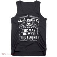 Grill Master The Man The Myth Legend Funny BBQ Smoker Tank Top thumb 0