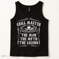 Grill Master The Man The Myth Legend Funny BBQ Smoker Tank Top thumb 2