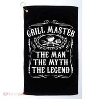 Grill Master The Man The Myth Legend Funny BBQ Smoker Golf Towel thumb 0