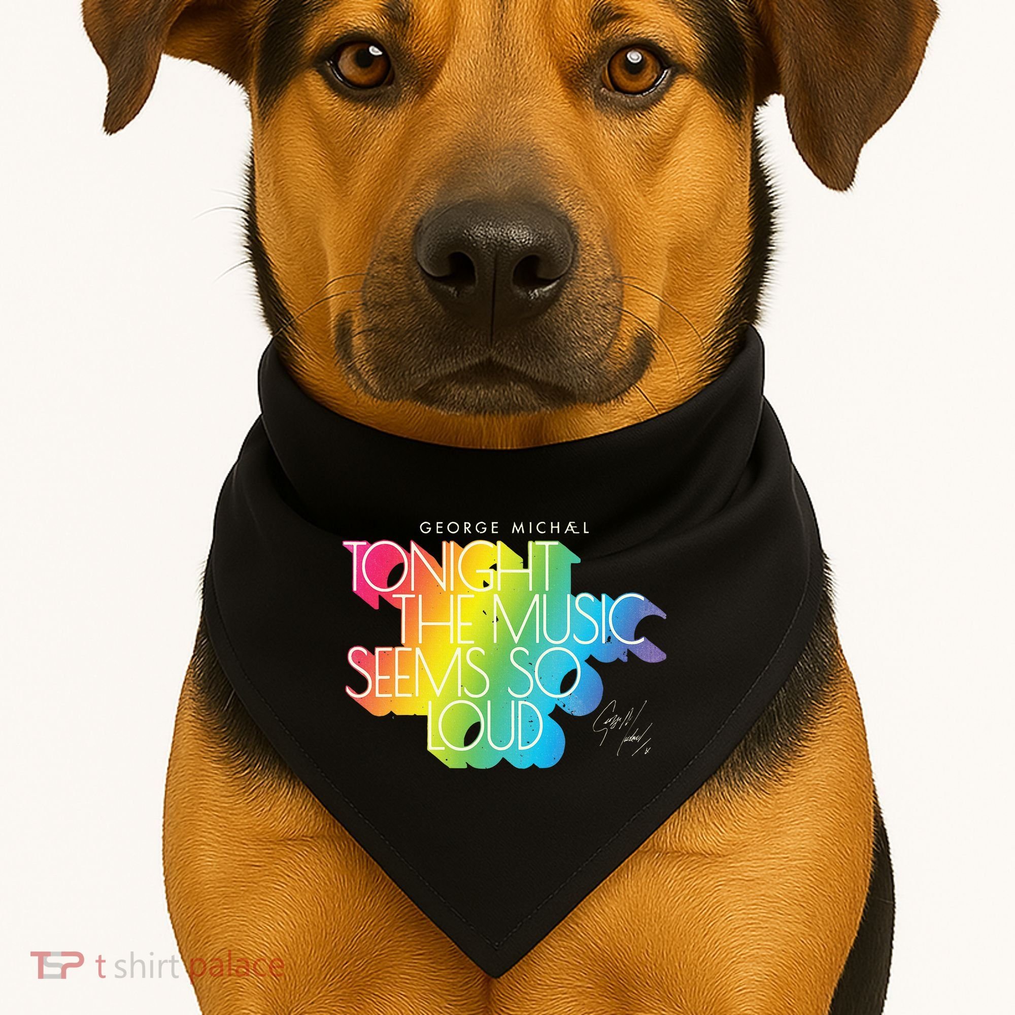 George Michael Tonight The Music Retro Rainbow USA-Made Doggie Bandana