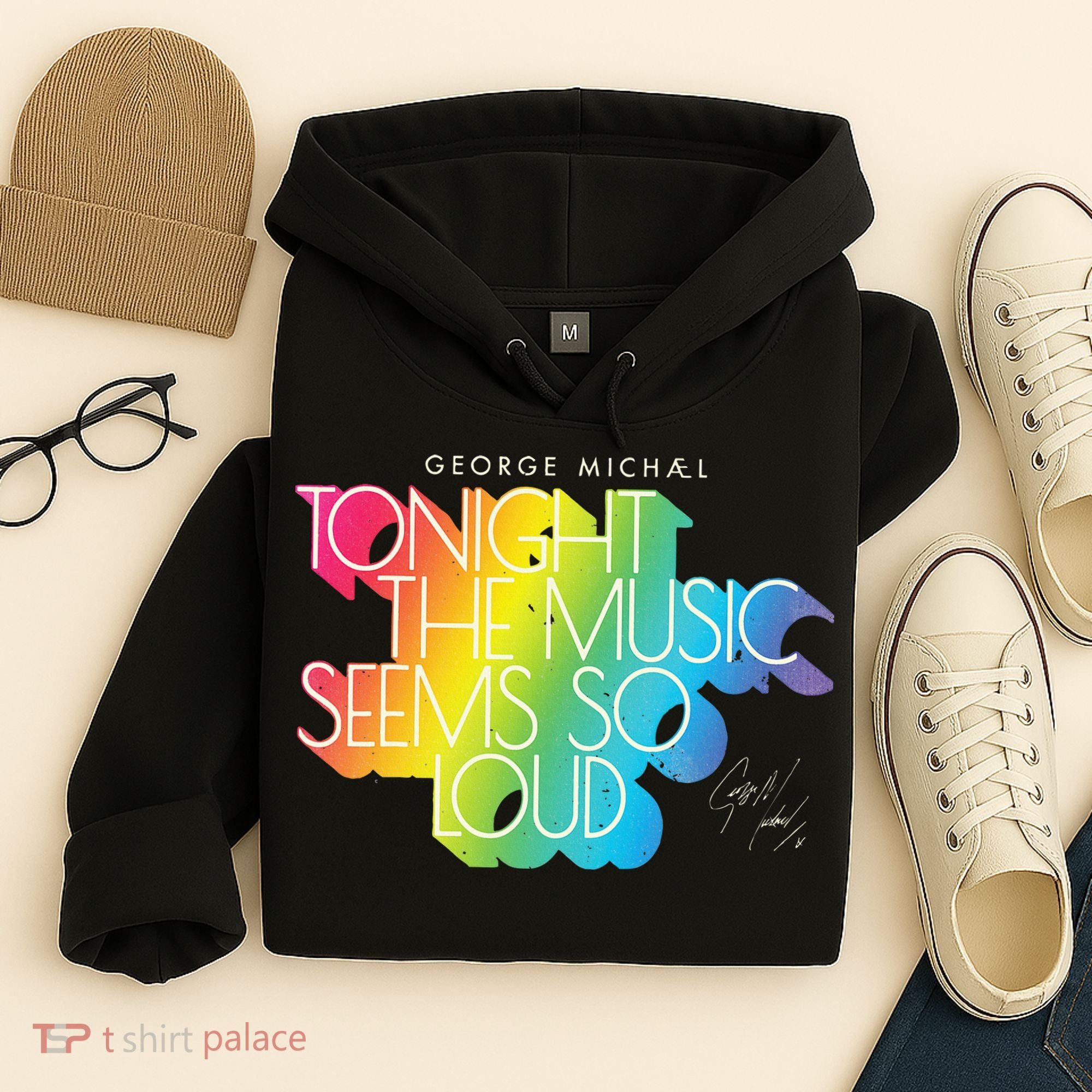 George Michael Tonight The Music Retro Rainbow Hoodie