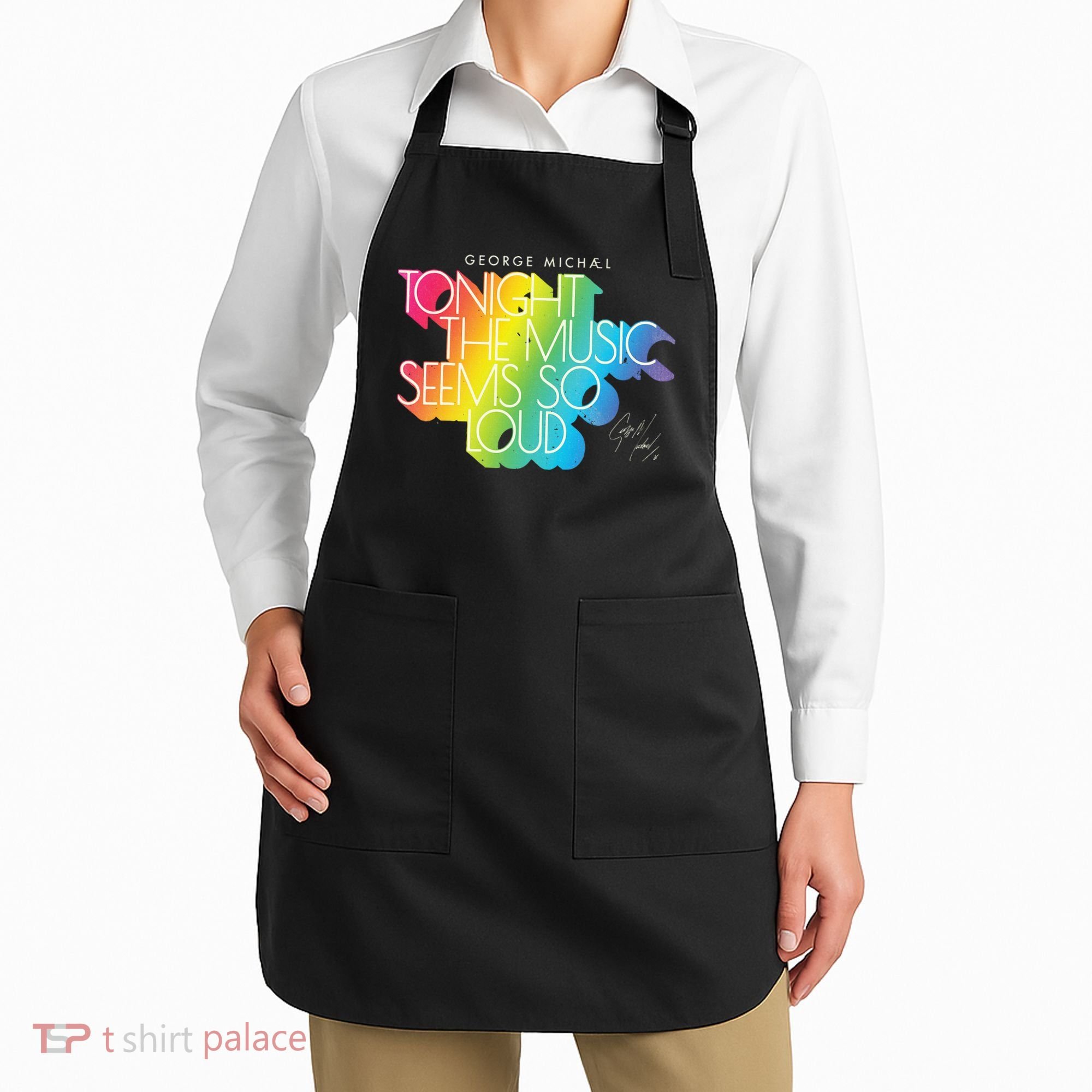 George Michael Tonight The Music Retro Rainbow Apron
