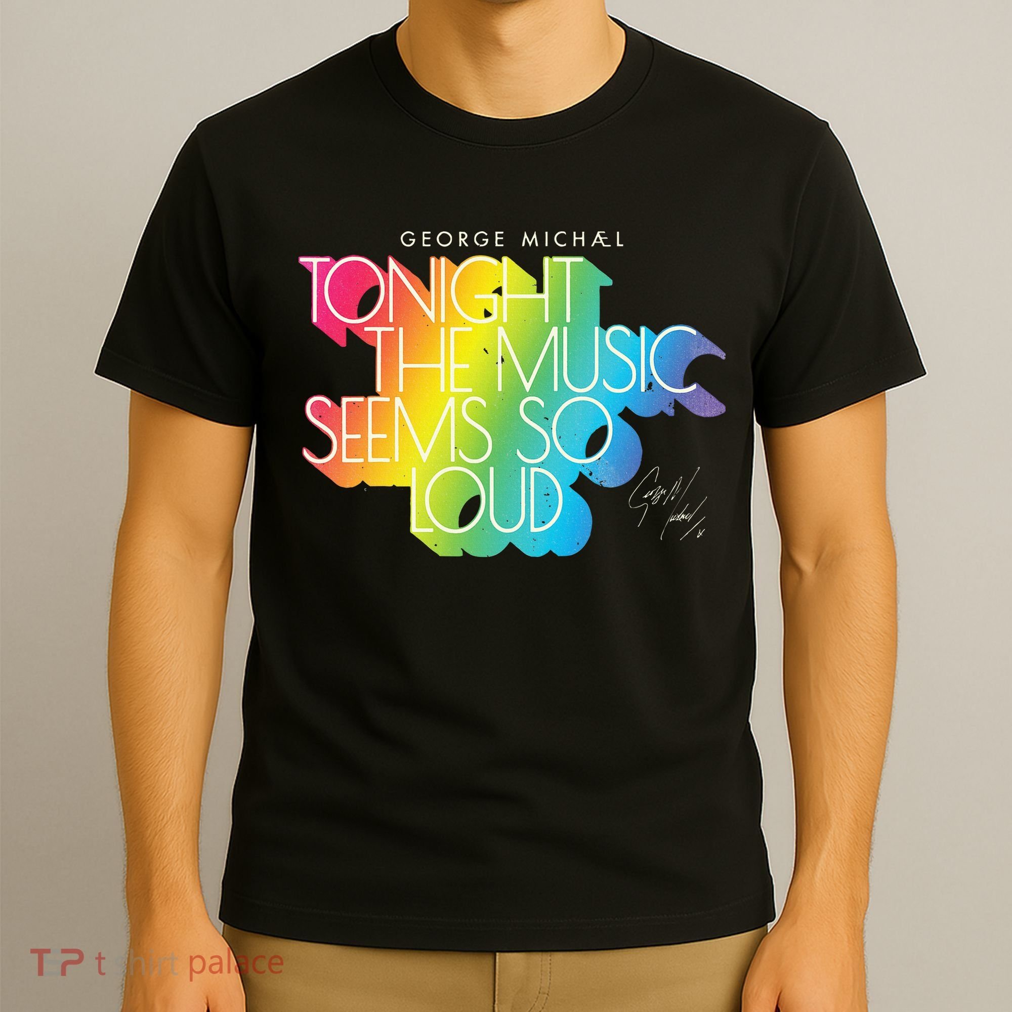 George Michael Tonight The Music Retro Rainbow T-Shirt