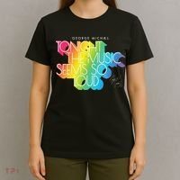 George Michael Tonight The Music Retro Rainbow T-Shirt thumb 4
