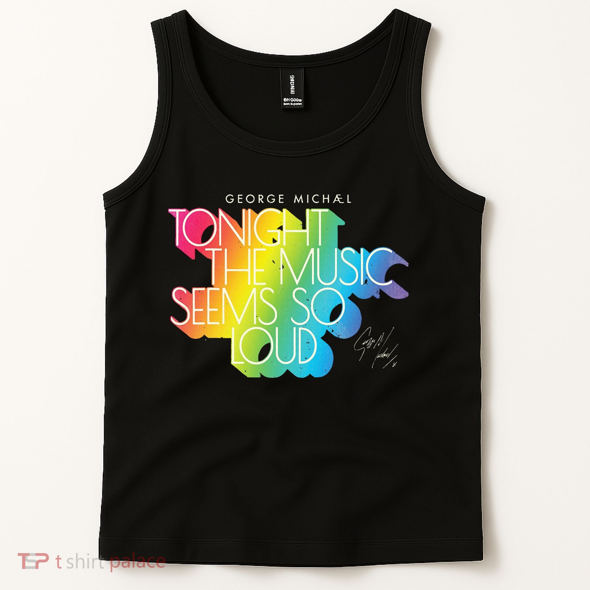 George Michael Tonight The Music Retro Rainbow Tank Top