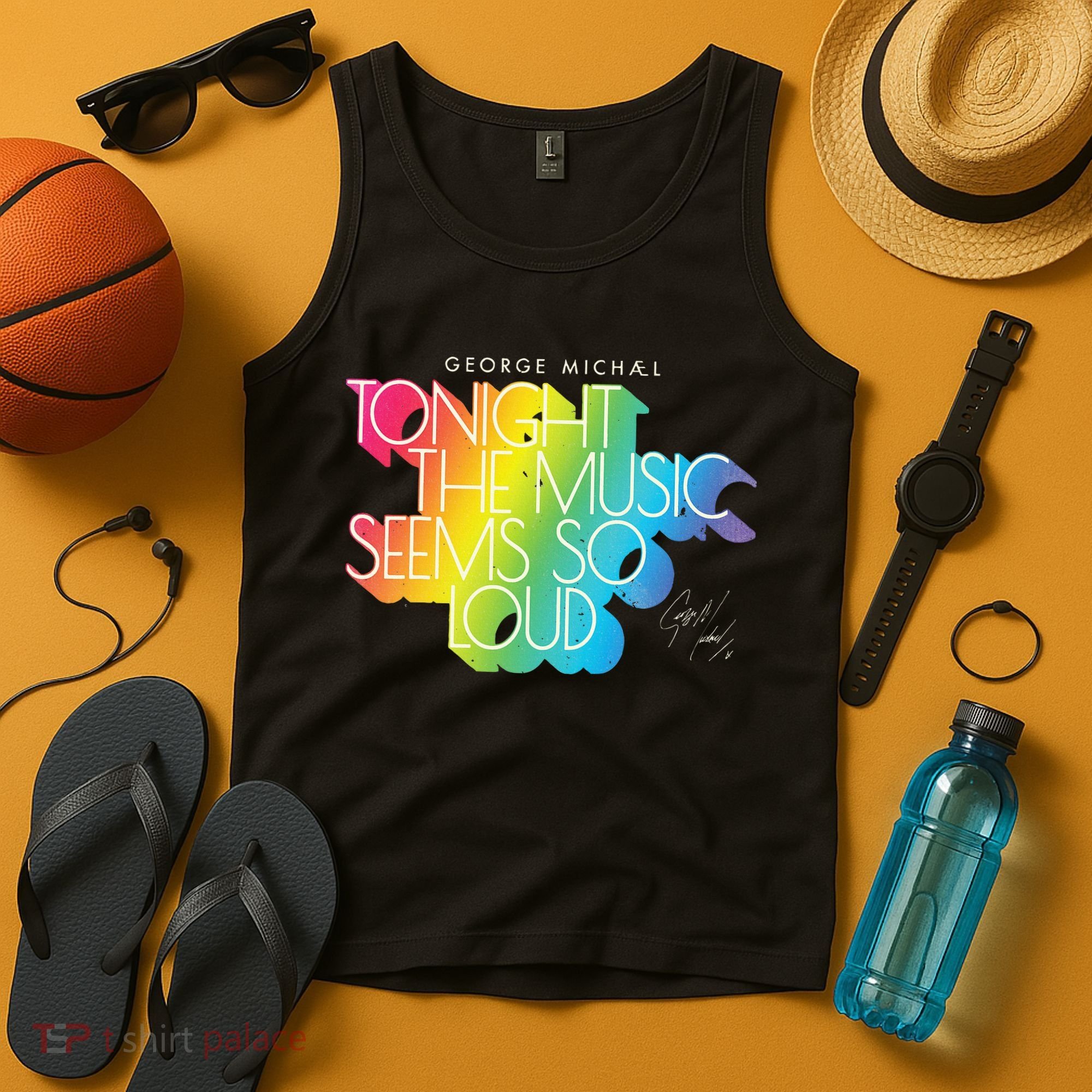 George Michael Tonight The Music Retro Rainbow Tank Top