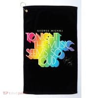 George Michael Tonight The Music Retro Rainbow Golf Towel thumb 0