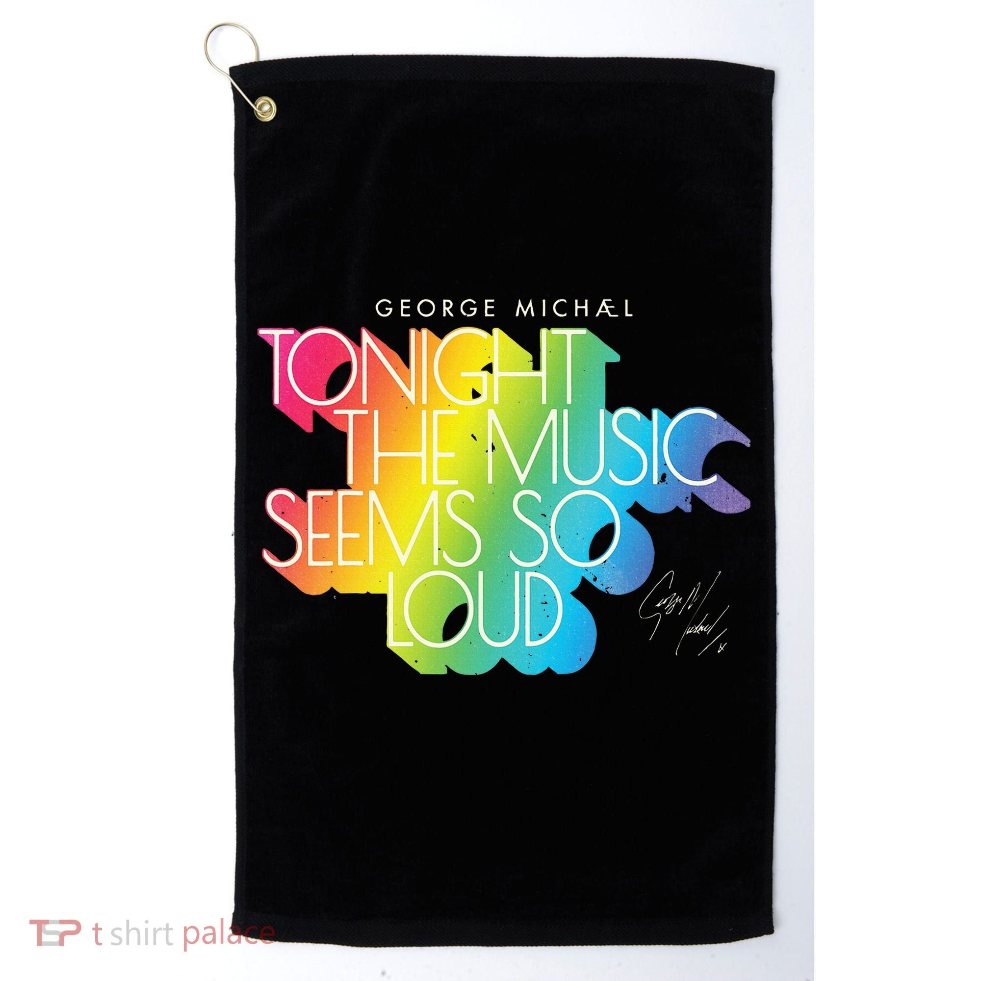 George Michael Tonight The Music Retro Rainbow Golf Towel