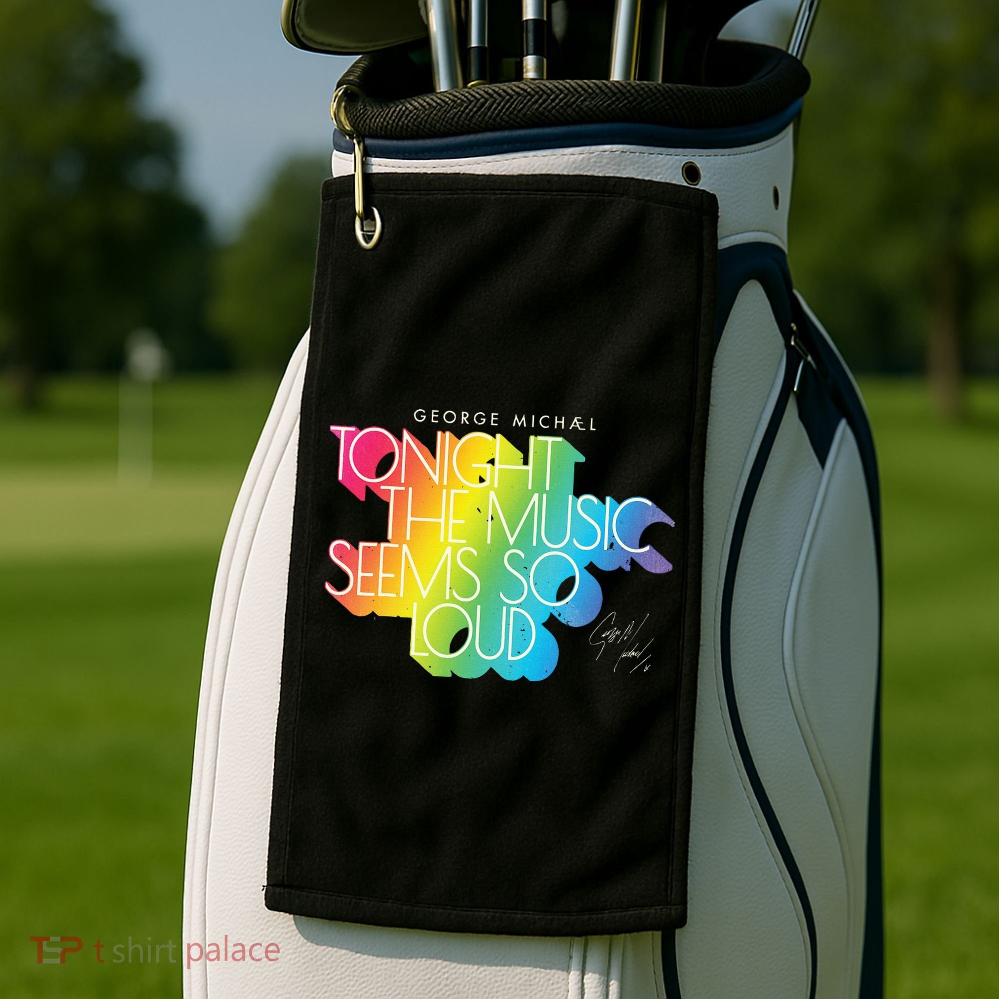 George Michael Tonight The Music Retro Rainbow Golf Towel