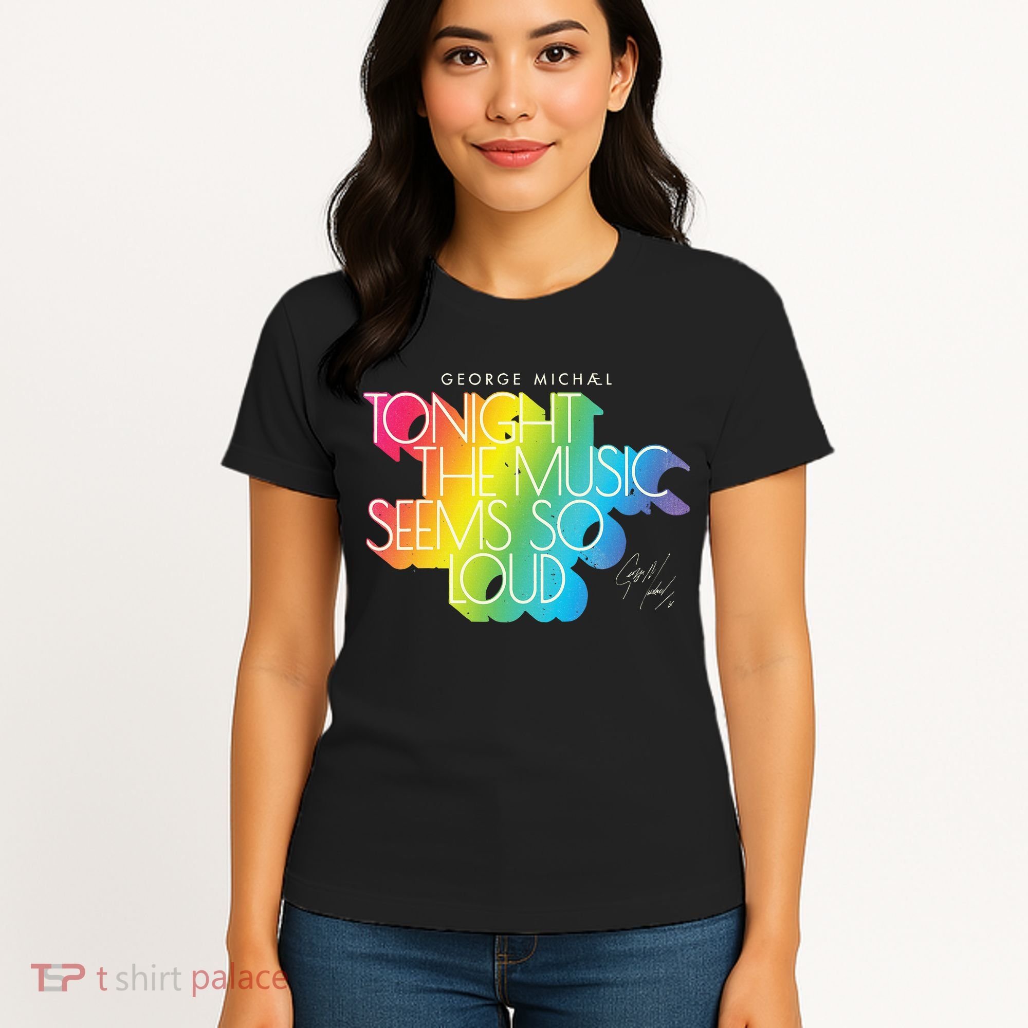 George Michael Tonight The Music Retro Rainbow Women's T-Shirt