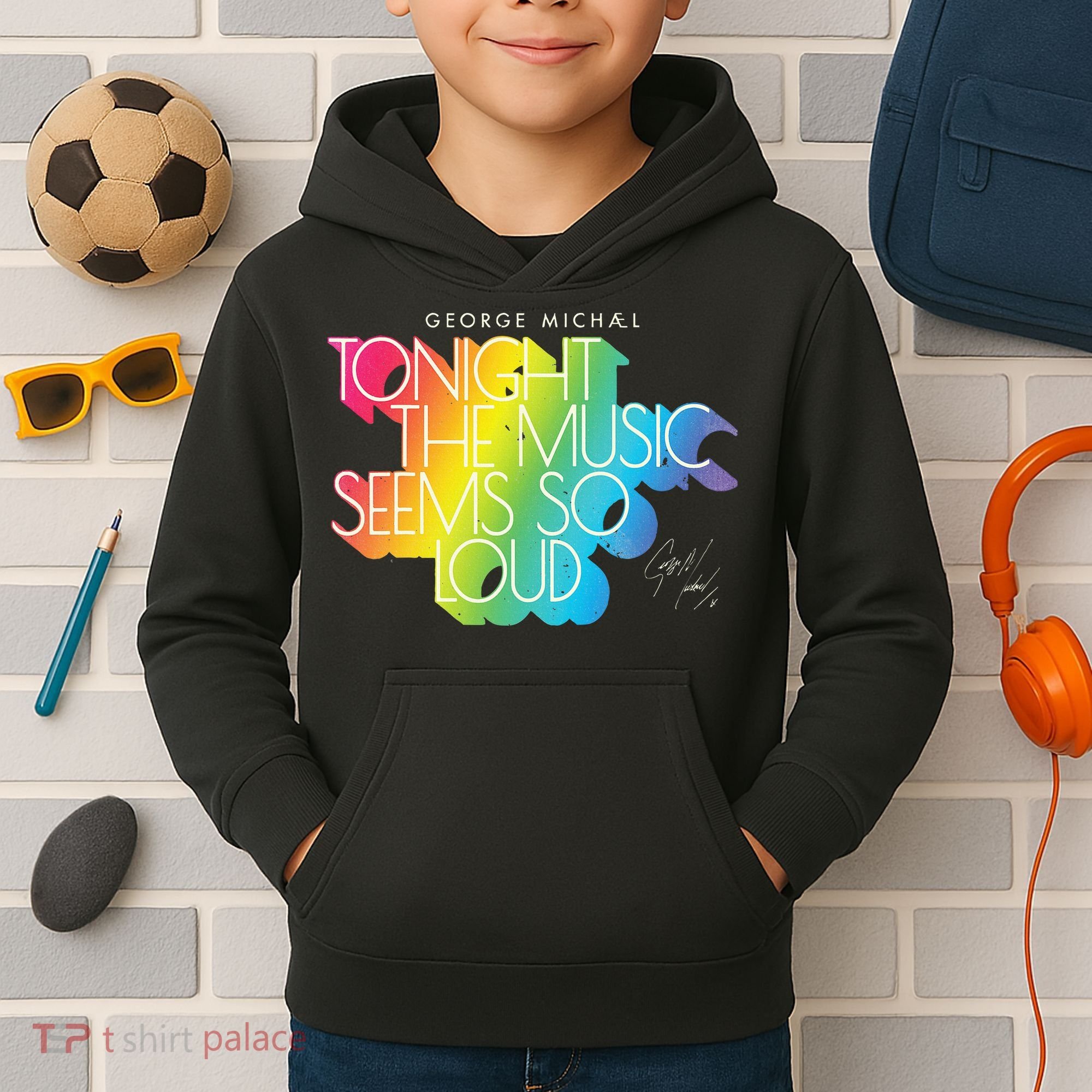 George Michael Tonight The Music Retro Rainbow Kids Hoodie