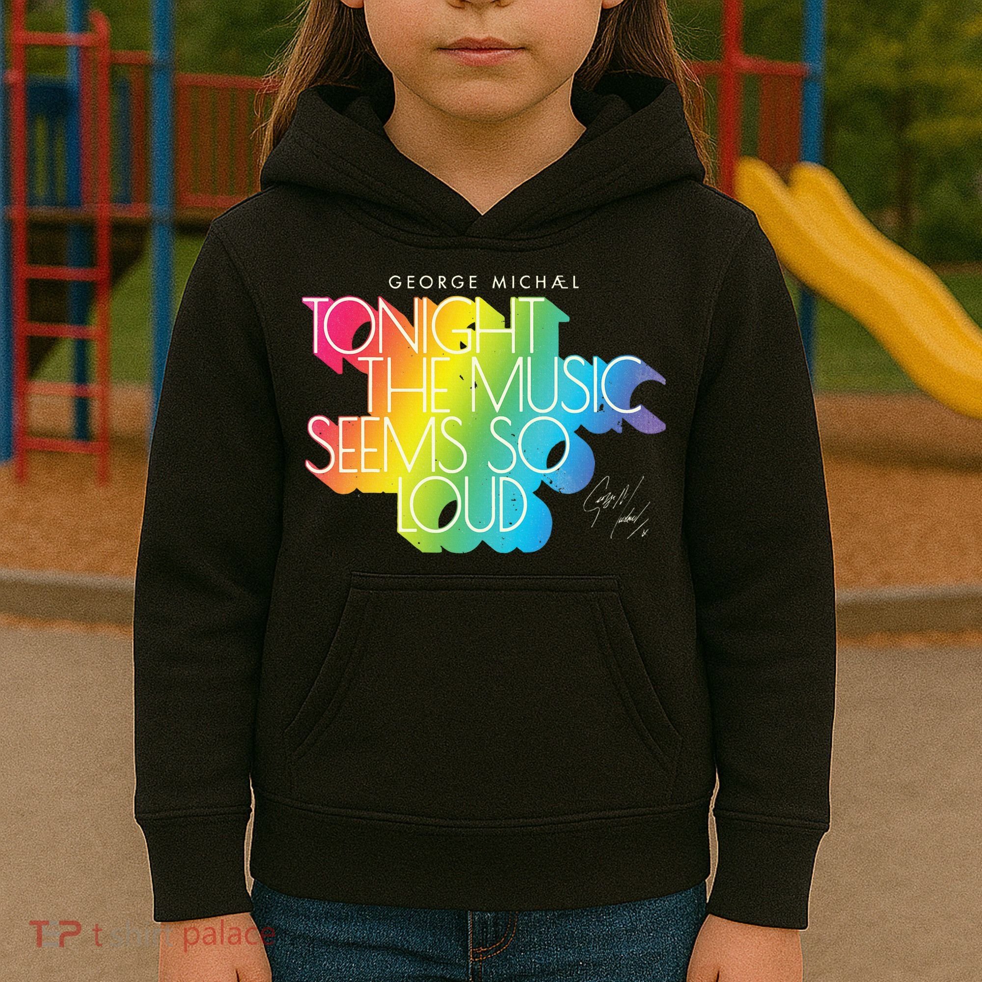 George Michael Tonight The Music Retro Rainbow Kids Hoodie