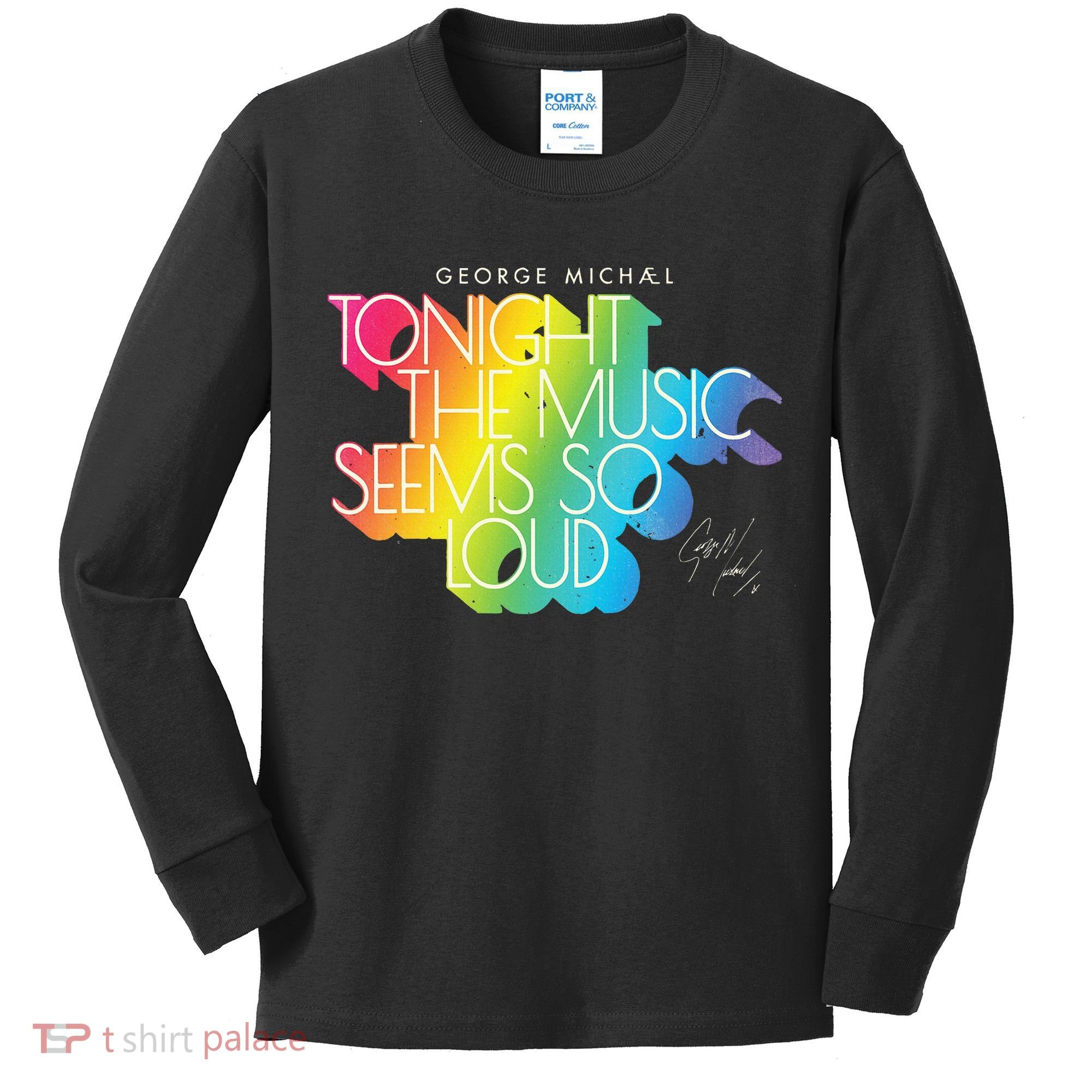 George Michael Tonight The Music Retro Rainbow Kids Long Sleeve Shirt