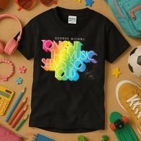 George Michael Tonight The Music Retro Rainbow Kids T-Shirt thumb 3