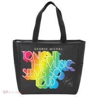 George Michael Tonight The Music Retro Rainbow Tote Bag thumb 0