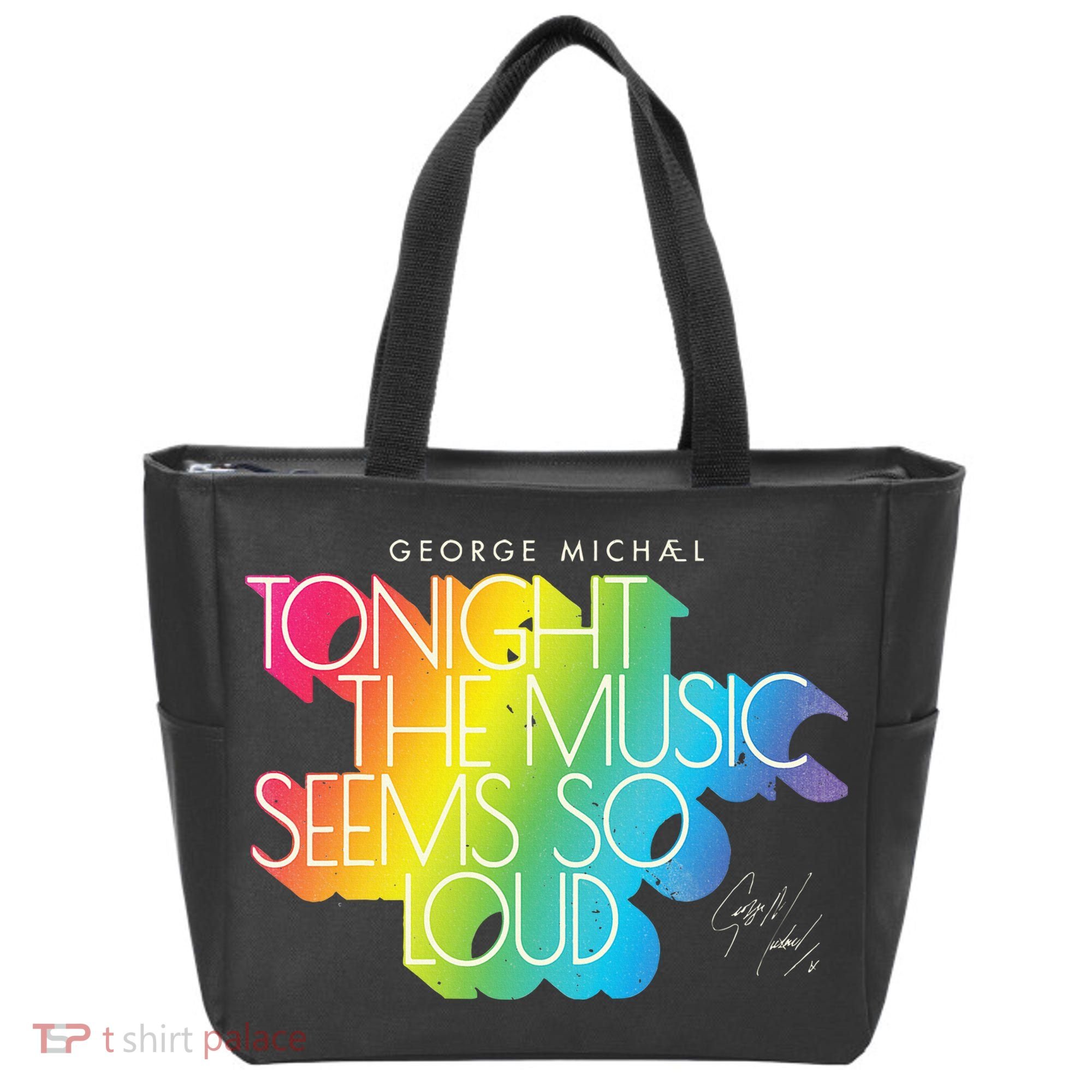 George Michael Tonight The Music Retro Rainbow Tote Bag