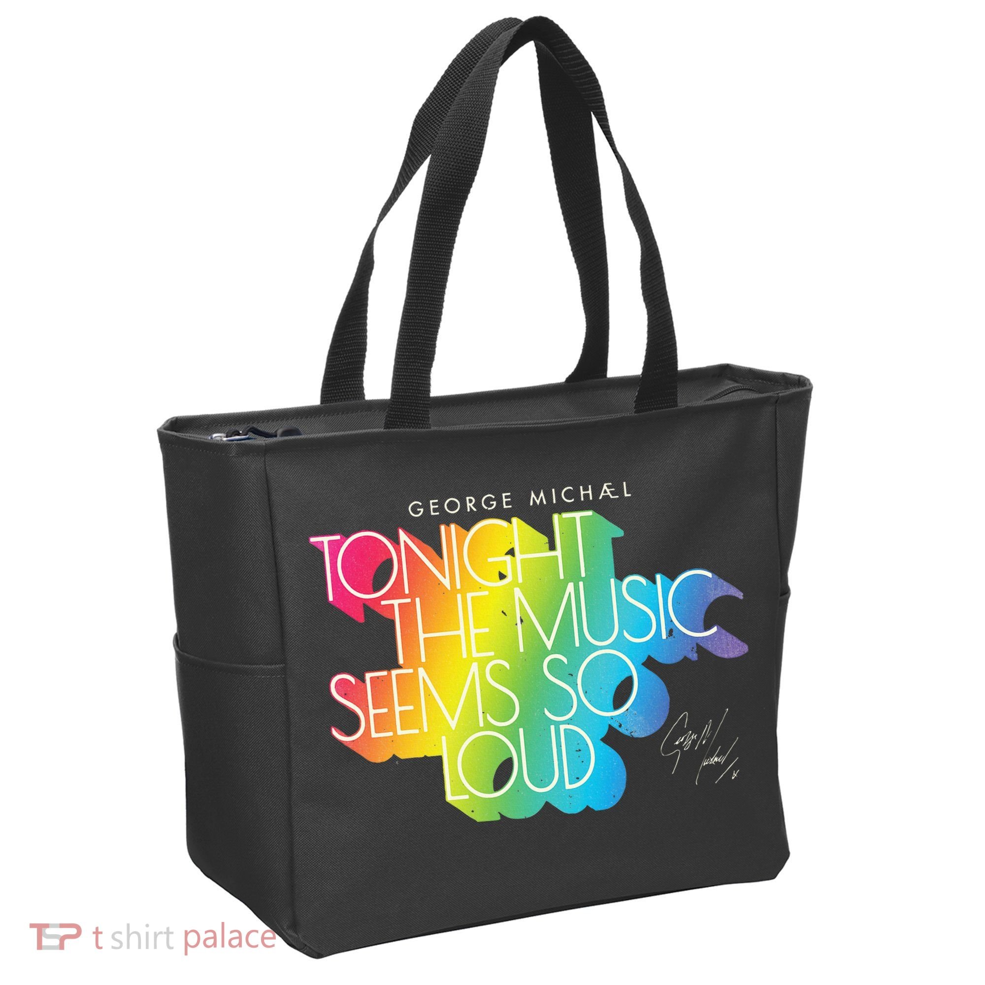George Michael Tonight The Music Retro Rainbow Tote Bag
