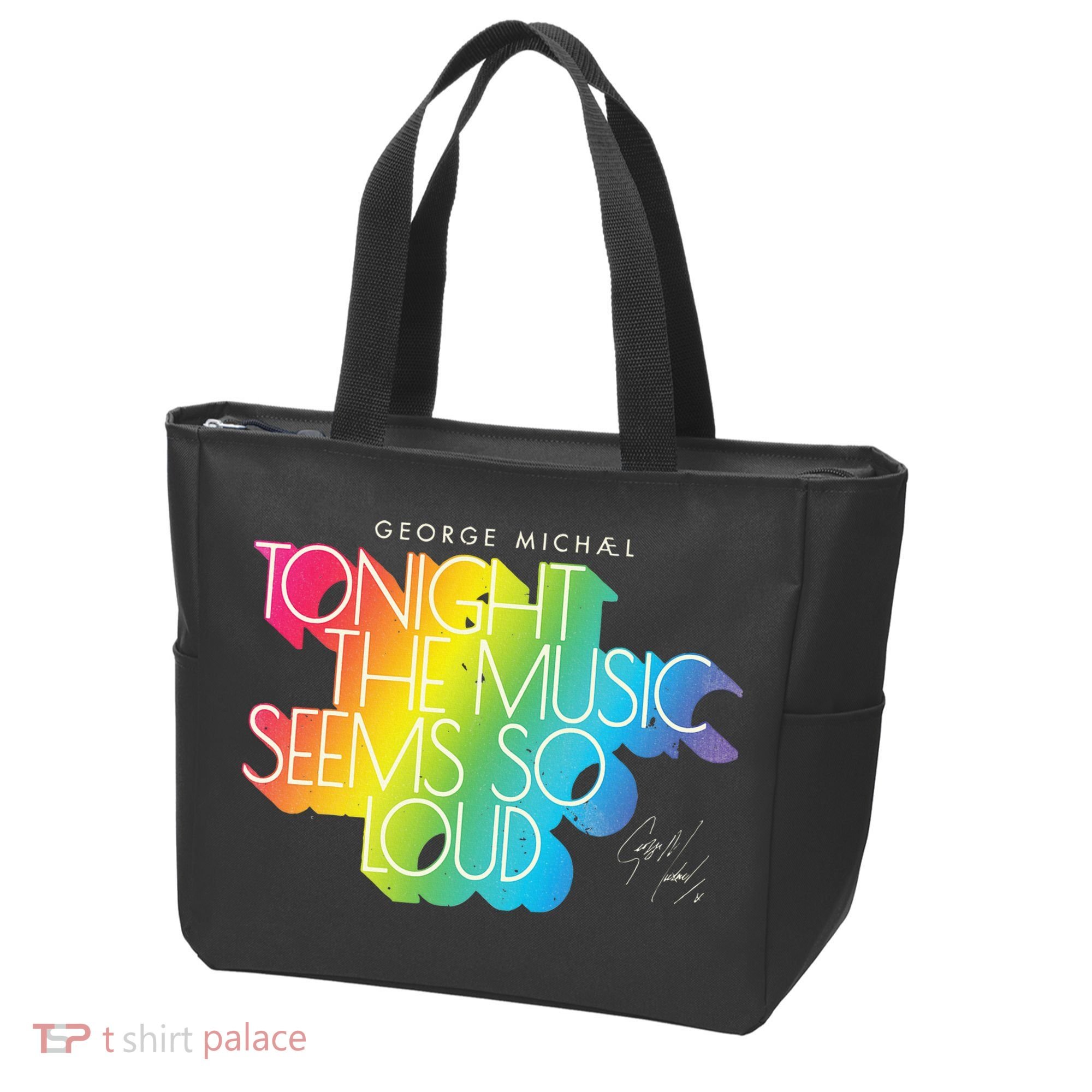 George Michael Tonight The Music Retro Rainbow Tote Bag