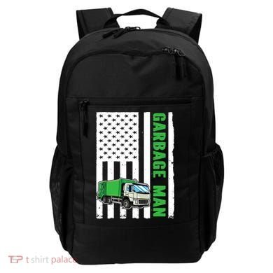 Garbage Man US Flag Garbage Truck Backpack