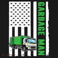 Garbage Man US Flag Garbage Truck Backpack thumb 2