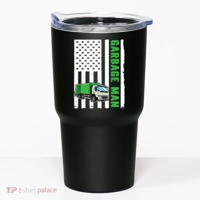 Garbage Man US Flag Garbage Truck Tumbler