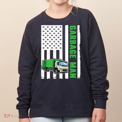 Garbage Man US Flag Garbage Truck Women's Sweatshirt