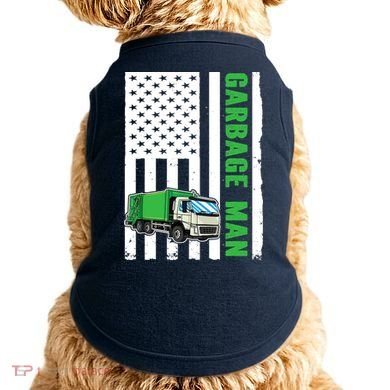 Garbage Man US Flag Garbage Truck Doggie Tank