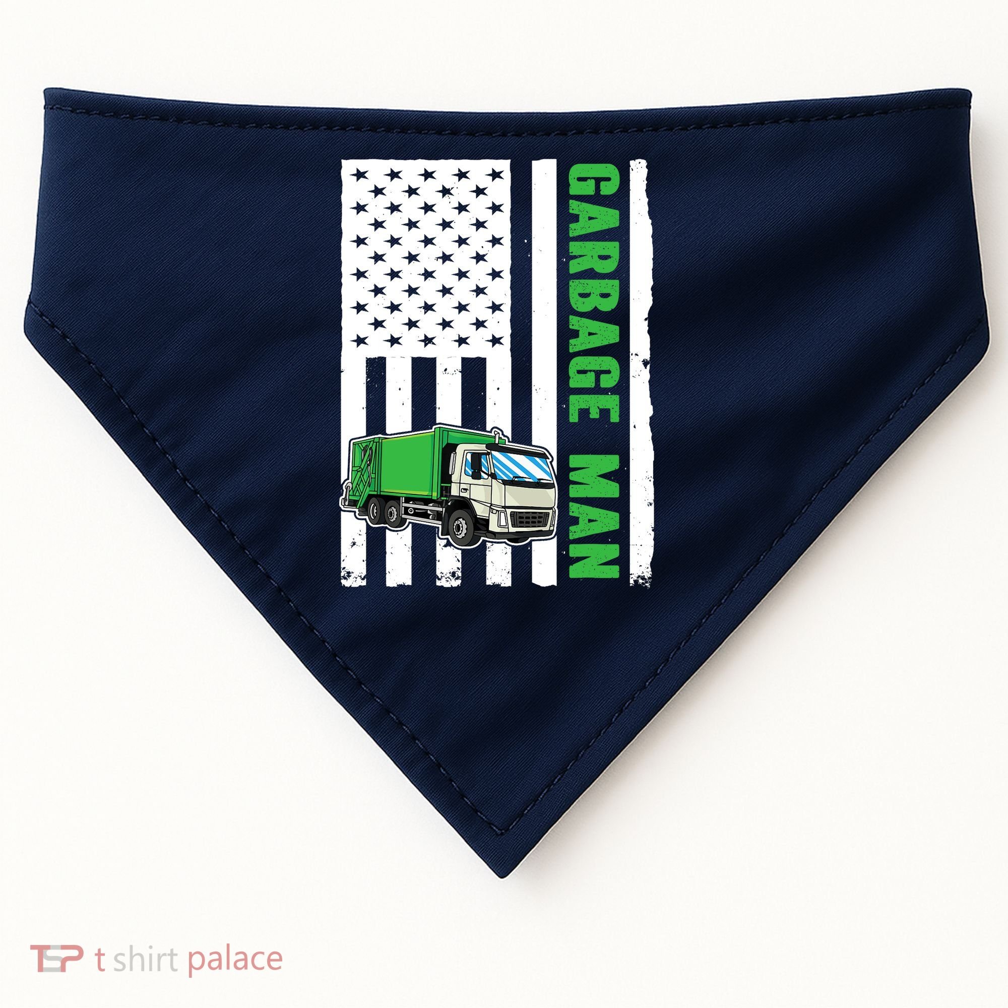 Garbage Man US Flag Garbage Truck USA-Made Doggie Bandana