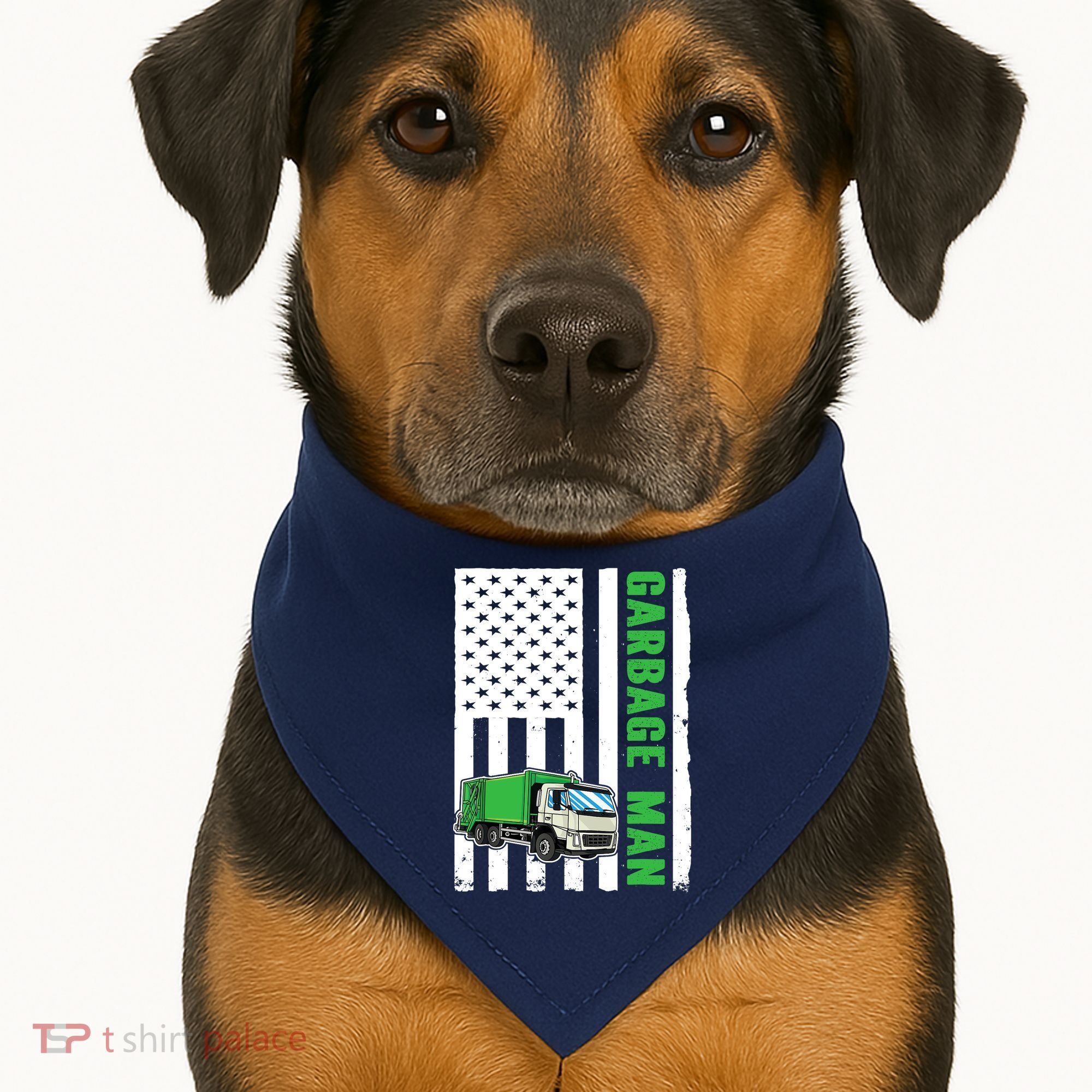 Garbage Man US Flag Garbage Truck USA-Made Doggie Bandana