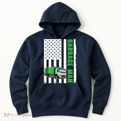 Garbage Man US Flag Garbage Truck Hoodie