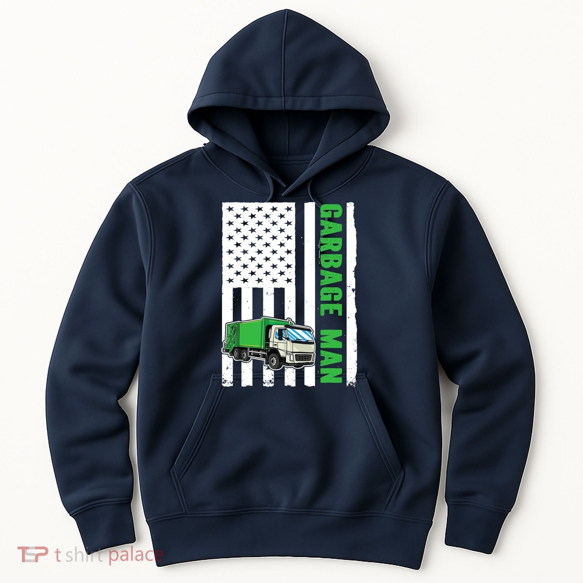 Garbage Man US Flag Garbage Truck Hoodie