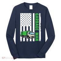 Garbage Man US Flag Garbage Truck Long Sleeve Shirt thumb 0