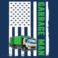 Garbage Man US Flag Garbage Truck Sweatshirt thumb 3
