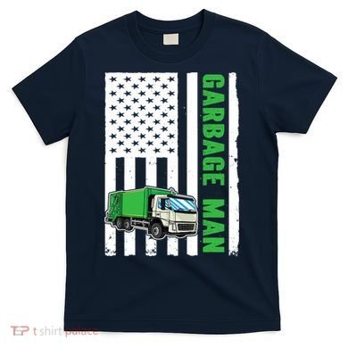 Garbage Man US Flag Garbage Truck T-Shirt
