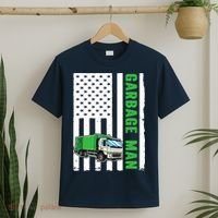 Garbage Man US Flag Garbage Truck T-Shirt thumb 2